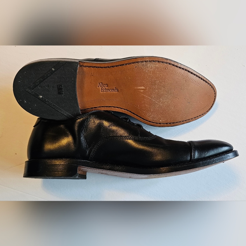 Allen Edmonds Black Leather Park Avenue Cap Toe Oxford Dress Shoes Size 11.5 - Picture 5 of 8